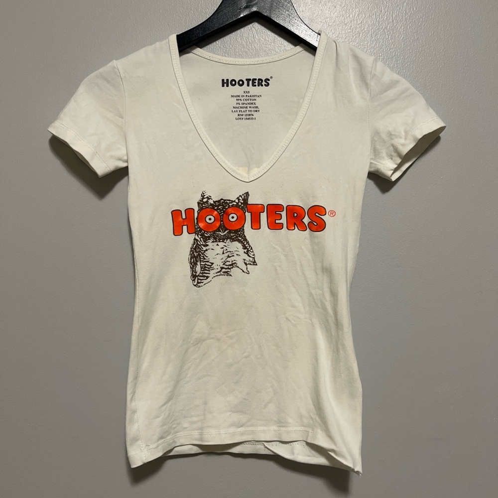 Authentic Hooters white uniform top XXS